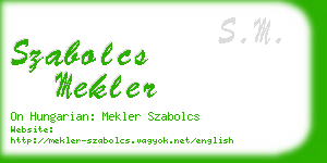 szabolcs mekler business card